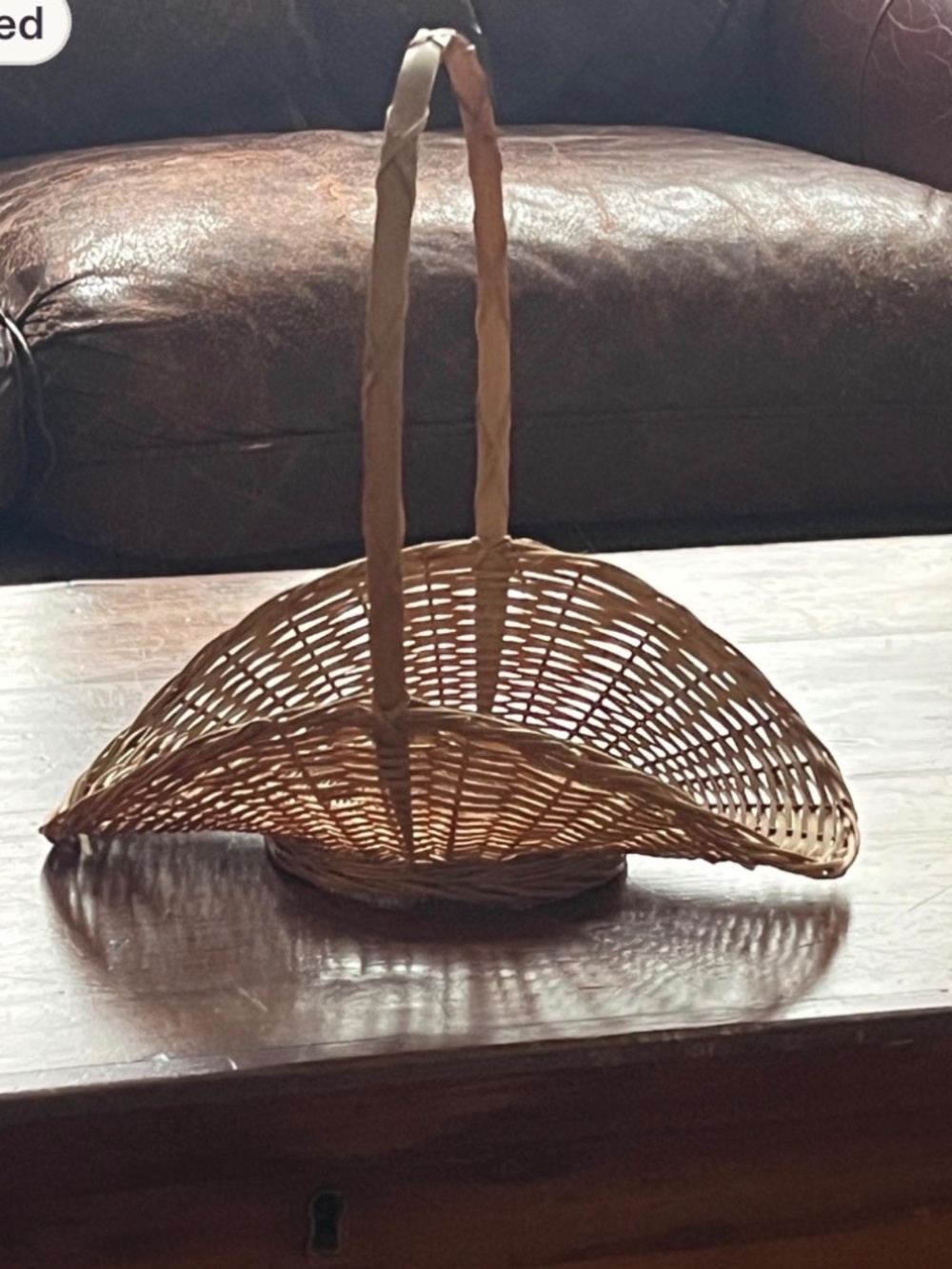 Vintage French-Style Wicker Flower Gathering Basket – Mid-Century Garden Trug